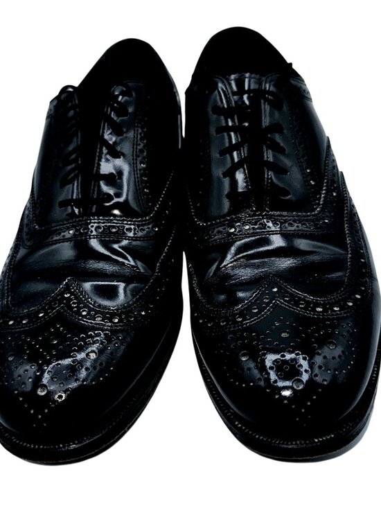 Florsheim Lexington Wingtip Oxford Black Leather Brogue Dress Shoes 9D main image 6